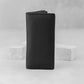 Valorous Tall Elite Black Genuine Leather Long Wallet | 12 Card Slots, Cash & Zipper Pockets