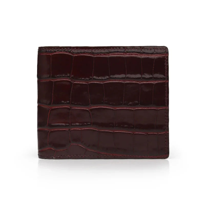 Men Wallet Crocodile Pattern Calfskin from Italy (RFID Blocking)