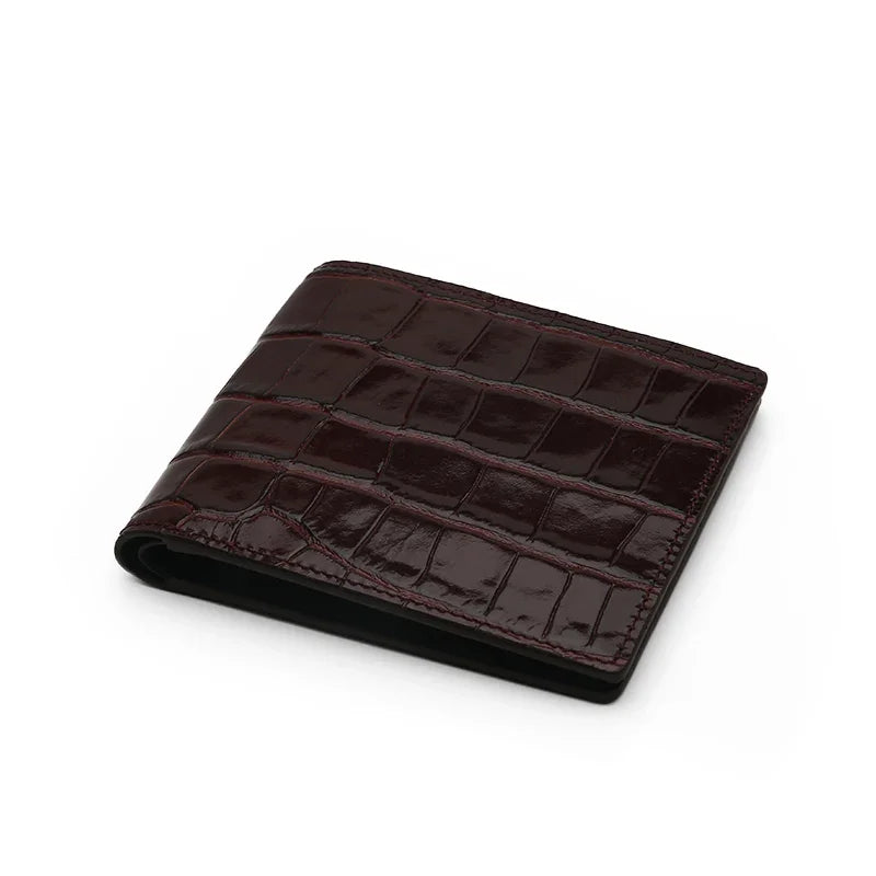 Men Wallet Crocodile Pattern Calfskin from Italy (RFID Blocking)